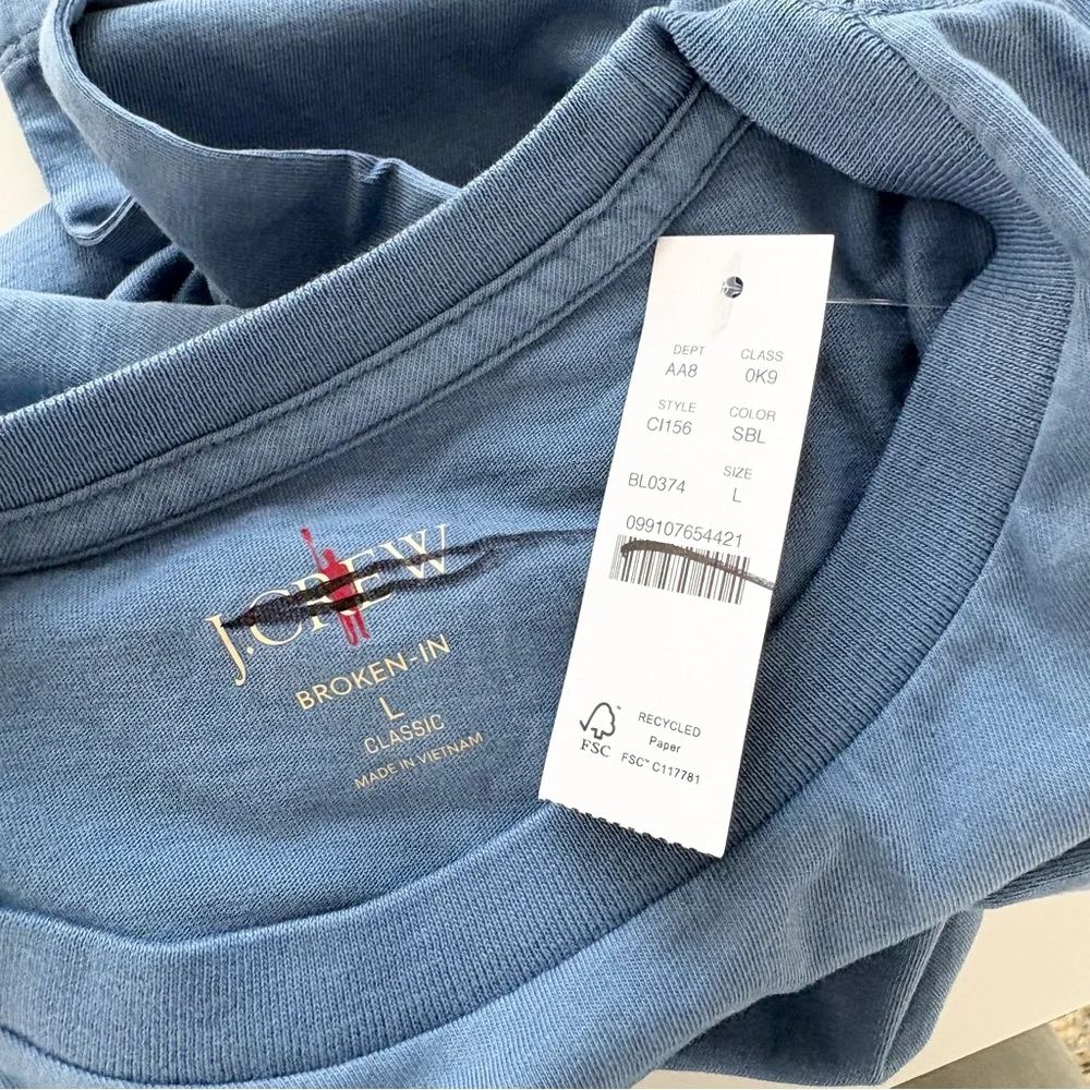 NWT J. Crew Broken-in T-shirt Short Sleeve Crew Shade Blue